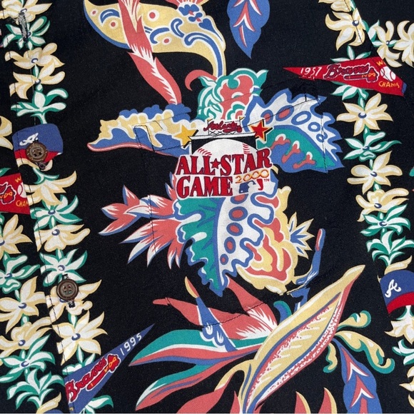 Reyn Spooner MLB Atlanta Braves 2000 All Star Game Hawaiian Shirt Men’s M Rayon - Picture 4 of 6